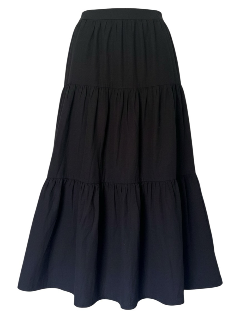 Hudson North Black Cotton Tiered Maxi Skirt XL Boho Cottagecore Whimsigoth